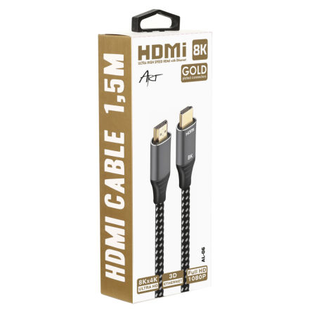 KABEL HDMI HDMI 2.1 8K 1,5m HQ pozłacany AL-06 ART