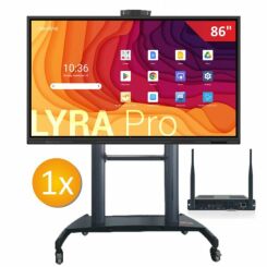 Zestaw: 1 x monitor 86 LYRA PRO + OPS i5 12 gen. + podstawa mobilna HW86 AKTYWNA TABLICA